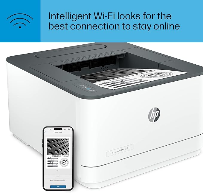 HP LaserJet Pro 3001dw Wireless Black & White Printer, Best-for-Office (3G65OF)-DeskLoop Office