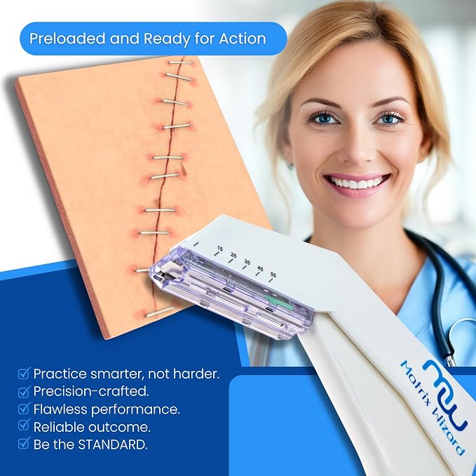 Disposable Skin Stapler with 55 Preloaded Wires Plus Stapler Remover Tool - Image 4