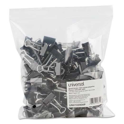 Universal Small Binder Clips Black/Silver, 144 Each - Image 2