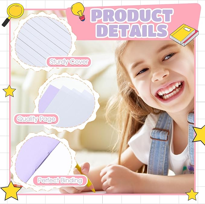 Henoyso 12 Pcs Primary Composition Notebook K-2 9 3/4 x 7 1/2 Inch Primary Journal, Back to School Supplies, Bulk Blank Writing Book for Kid to Write Draw Journal 60 Page Notebooks (Light Color)-DeskLoop Office