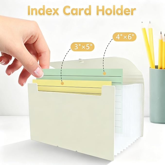 DHATMYC 4x6 Index Card Organizer Holder File Box 3x5 Inch Note Flash Card - Image 3