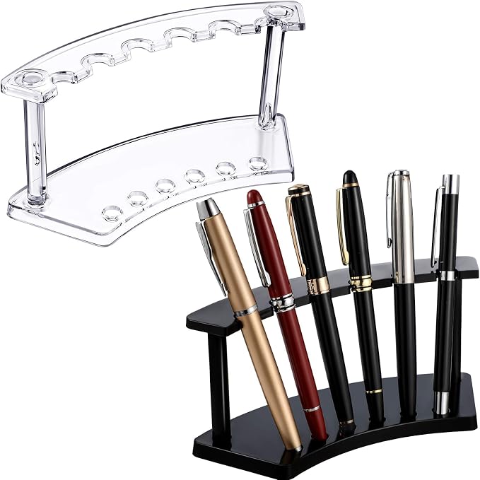 Tinlade 2 Pieces Plastic Pen Holder Stand Display Rack 6-Slot Pen Makeup Brush by Tinlade