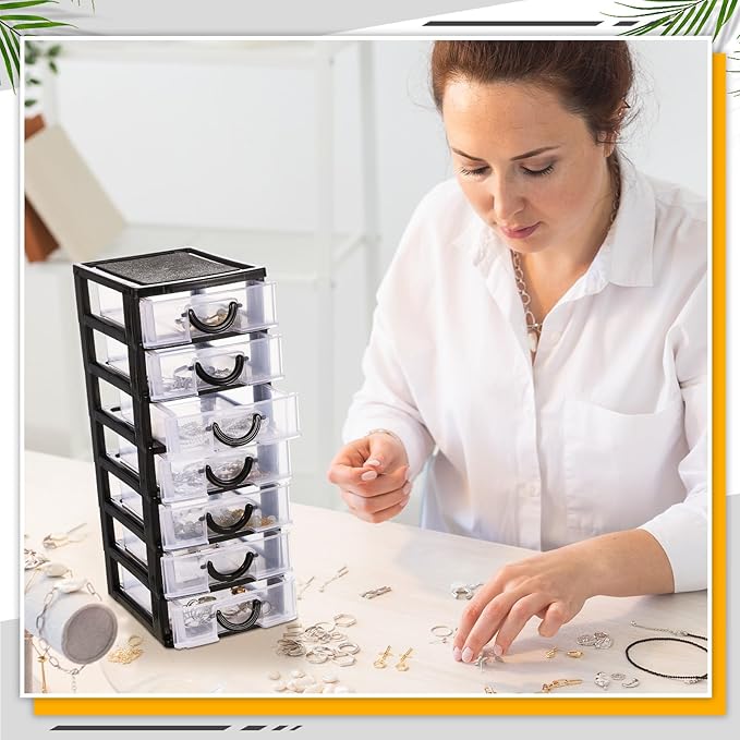 Thyle 2 Pcs Plastic Drawers Organizer Mini Organizer Stackable Plastic Clear - Image 2