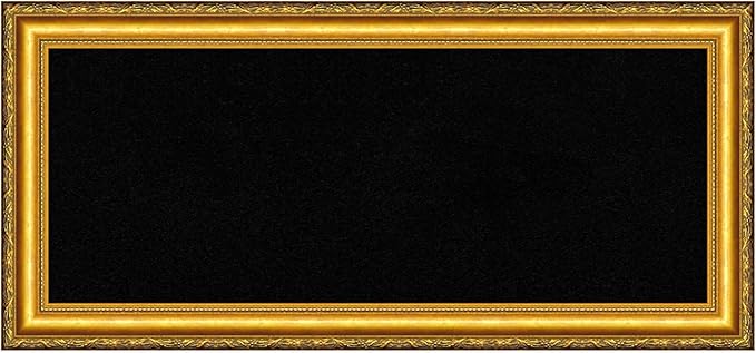 Amanti Art Black Cork Board for Wall, 16x34 Vision Board with Gold Wood Frame, Medium Corkboard Office Decor for Home Organization, Traditional Corkboard Pinboard to display items for home-DeskLoop Office