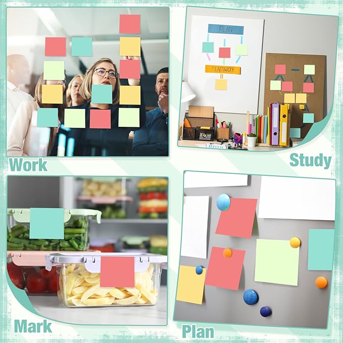 Fainne 24 Pack Sticky Notes Bulk Back to School Supplies Self Stick Note Pads Paper Memo for Office First Day of School Student Teacher Essentials (2 x 2 Inches,Bright Color)-DeskLoop Office