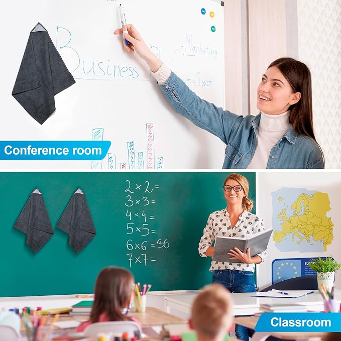 4 Pack Magnetic Microfiber Cleaning Cloth Dry Erase Erasers - Image 3