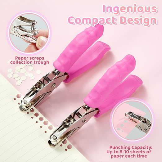 2 Pcs Single Hole Punch, 1/4" and 1/8" Hole Puncher Single - Image 4