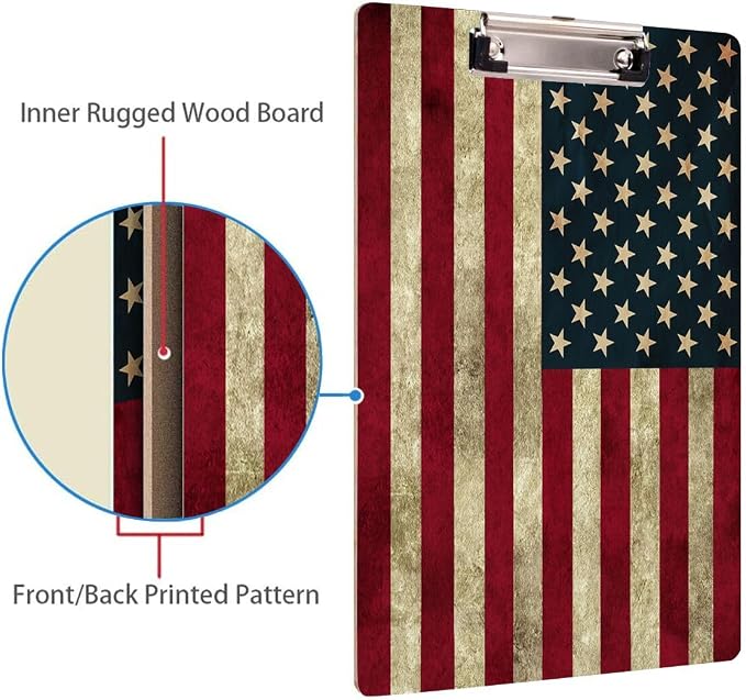 Britimes Clipboard Decorative Office School Hardboard Wood Nursing Clip Board - Image 4