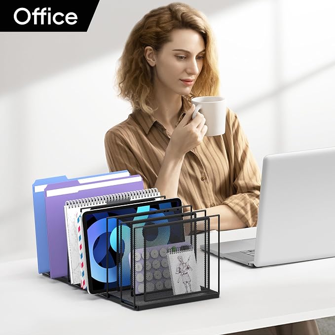 File Organizer for Desk, 7-Section Vertical File Sorter, Paper Holder Organizer - Image 7