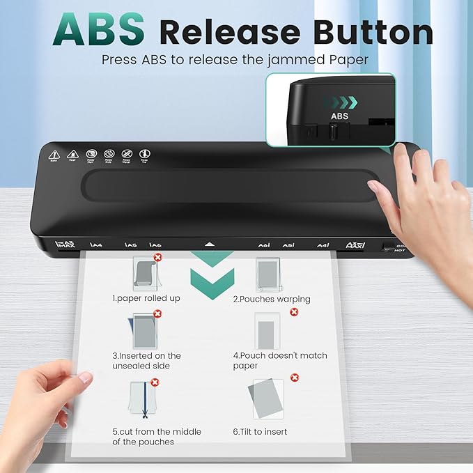 Laminator Machine 11x17 Laminator - 13 Inch Cold Thermal Laminators Machine with Laminating Sheets, A3 Personal Laminators for Teachers, Laminating Machine 90s Warm-Up No Jam for Home Office School-DeskLoop Office