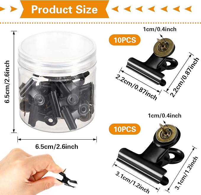 SANNIX 20 Pcs Metal Push Pin Clips - Image 2
