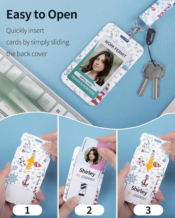 Uniclife Fashionable Sliding Badge Holder Cruise Pattern Plastic Case - Image 7