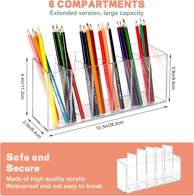 DECYOOL 2Pcs Acrylic Pen Holders - Image 2