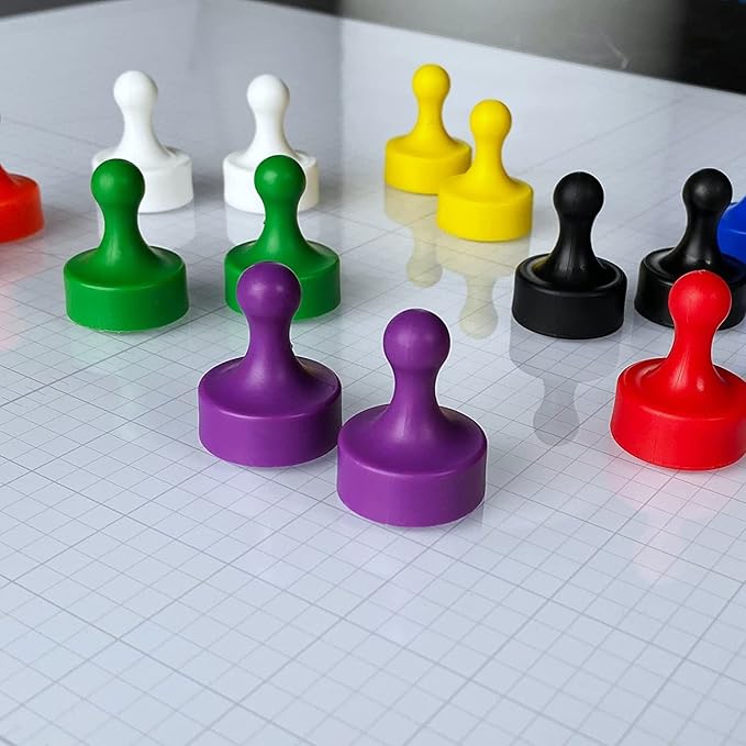 GLASSBOARD STUDIO Powerful Neodymium Magnets, Pawn-Shaped - Strong Fridge/Refrigerator and Whiteboard Magnet, Ideal for Office, Kitchen, Crafts - Rare Earth, Heavy Duty (2, Cotton Candy Pink)-DeskLoop Office