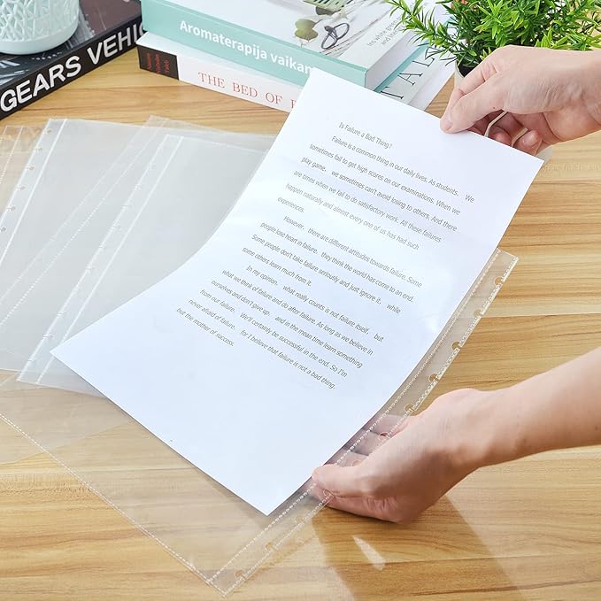 25 Piece Letter Size Sheet Protectors Clear Plastic Page Protectors for Discbound Holds Letter Size Discbound Binding Cover (25)-DeskLoop Office
