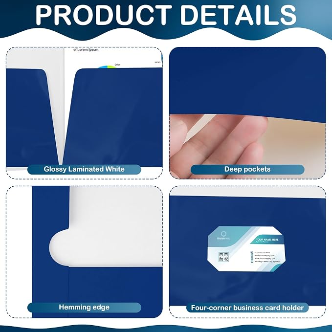 Yeaqee 125 Pack 2 Pockets Glossy Laminated Paper Folder First Day of School - Image 3