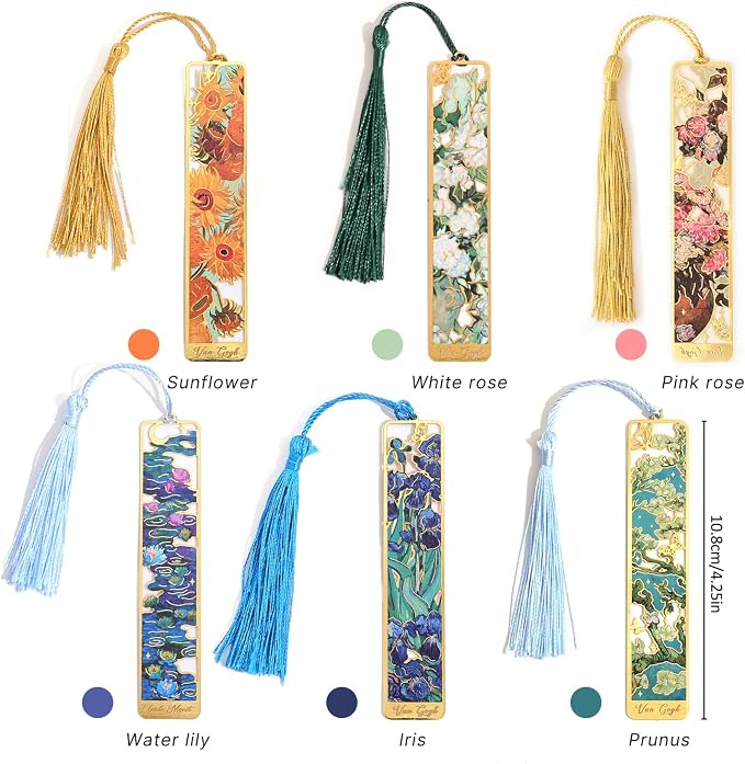 6 Pieces Metal Bookmarks with Tassel - Image 2
