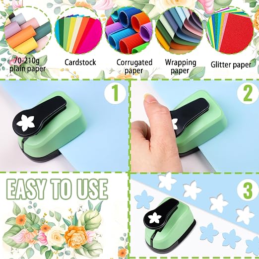 Flower Hole Punch FlowerPunch 6 PCS Paper Punches Set 0.6 inch Scrapbooking - Image 4
