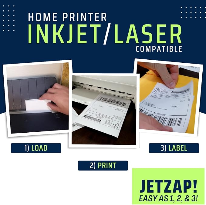 JETZAP Pre-Cut 4x6 Shipping Labels | Work on Most Inkjet and Laser Printers | - Image 2