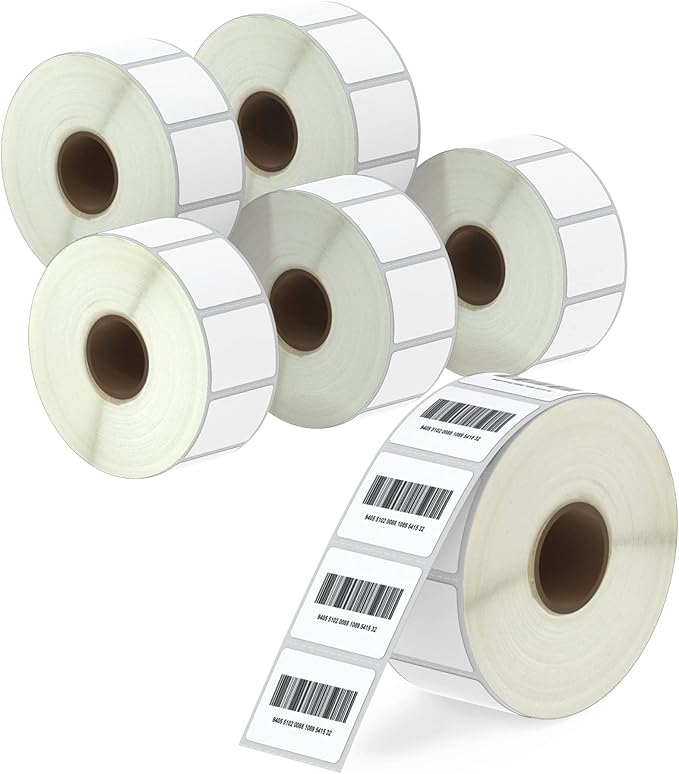 BETCKEY - 1.25" x 1" (32 mm x 25 mm) UPC Barcode & Address Labels Compatible with Zebra & More Label Printer,Premium Adhesive & Perforated [6 Rolls, 8280 Labels]-DeskLoop Office