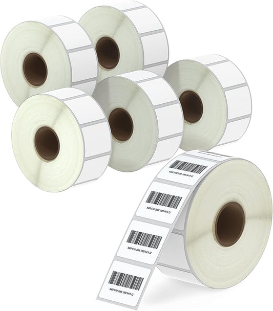 BETCKEY - 1.25" x 1" (32 mm x 25 mm) UPC Barcode & Address Labels Compatible with Zebra & More Label Printer,Premium Adhesive & Perforated [6 Rolls, 8280 Labels]-DeskLoop Office