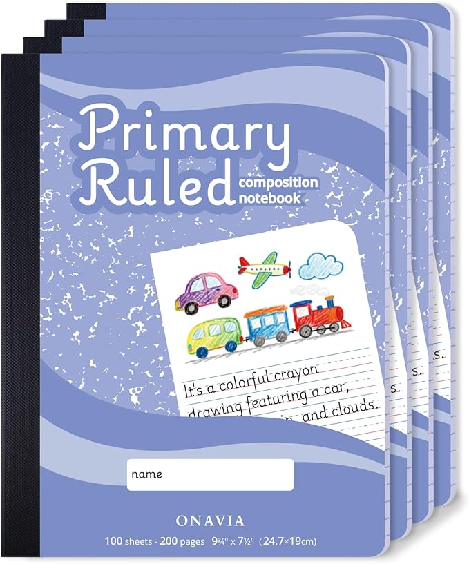 ONAVIA Primary Composition Notebook K-2, Primary Ruled Journal by ONAVIA