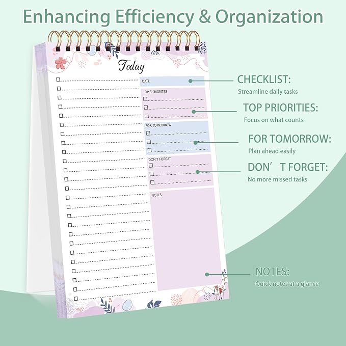 Thboxes 2 Packs To Do List Notepad, 104 Pages To Do List Notebook A5 Undated - Image 4