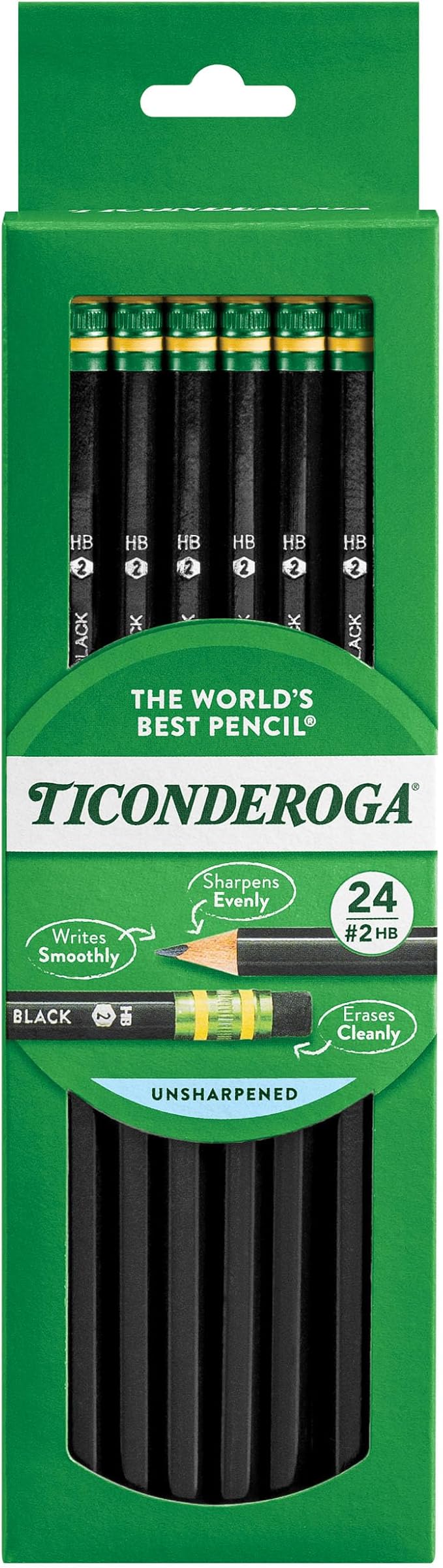 Ticonderoga Wood-Cased Pencils, 2 HB Soft by Ticonderoga