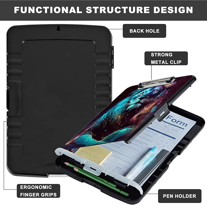 Clipboard with Storage, Heavy Duty Plastic Storage Clipboard with Low Profile - Image 6