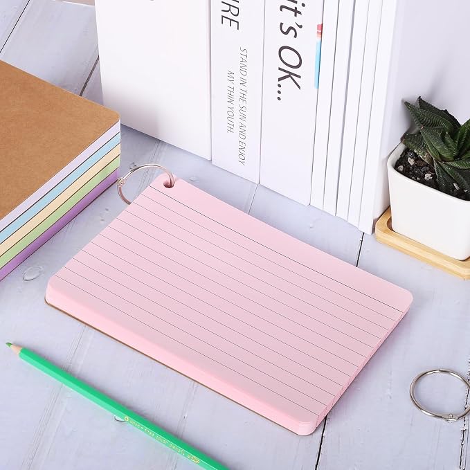 zmybcpack 6 Pack 360 Pcs Lined Index Cards 5 x 8 Inches, Lined Note Cards Study - Image 5