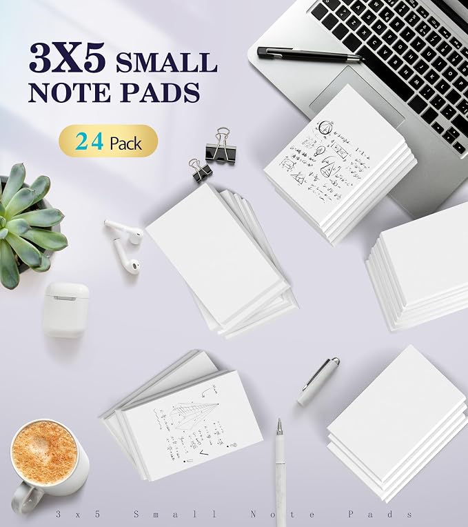 Small Note Pads 3x5 Pocket Notepad, 24 Pack Server Note Pads 3x5, Scratch Pads - Image 7