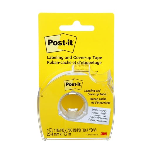 Post-it Labeling and Cover-Up Tape, 1-Inch x 700-Inch Roll – Non-Refillable – by Unknown