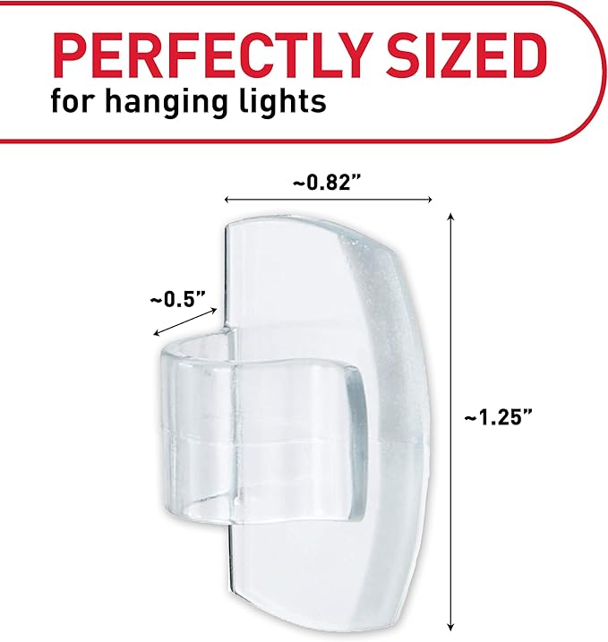 Command Outdoor Light Clips, 20 Clear Clips and 24 Command Strips, Damage-Free - Image 2