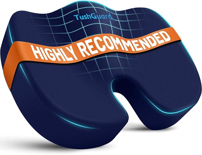 TushGuard Seat Cushion for Office Chair Memory Foam Non-Slip Cushion Back by TushGuardSeatCushonsPillows