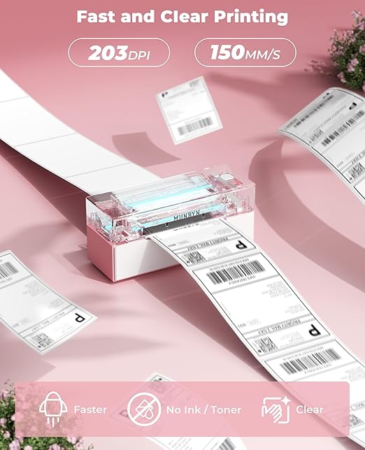 MUNBYN Bluetooth Thermal Label Printer, 4x6 Shipping Label Printer for Shipping Packages, Compatible with iOS, Android, PC, Mac, Chrome OS, Etsy, Ebay, Shopify, Amazon, USPS and More-DeskLoop Office