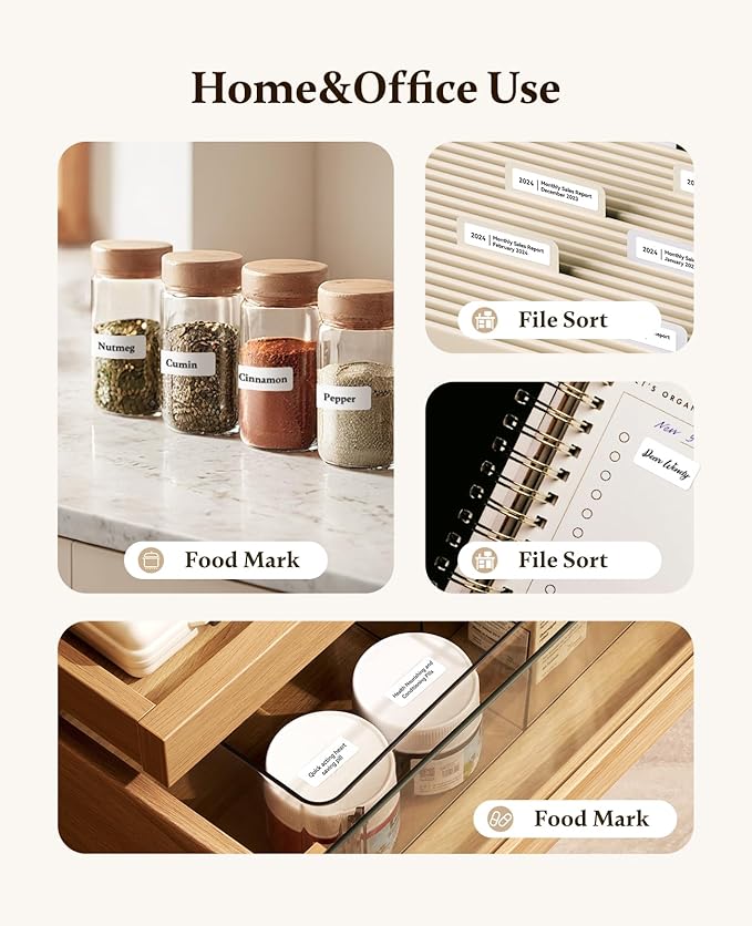 NIIMBOT Label Maker Bluetooth Mini Label Printer D11 2024 Version, Portable Label Maker with Tape Thermal Sticker Small Labeler, 300 DPI High Clearity Rechargeable, Black-DeskLoop Office