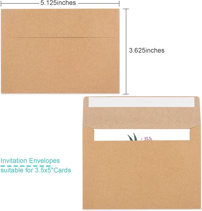 90 Packs 3.5x5 Envelopes for Invitations, A1 Invitation Envelopes, Small - Image 2