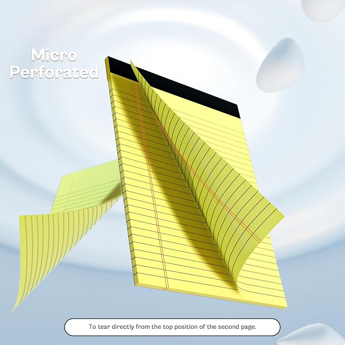 Legal Pads 8.5 x 11 Wide Ruled Notepads 20 Pack 30 Sheets Perforated - Image 3