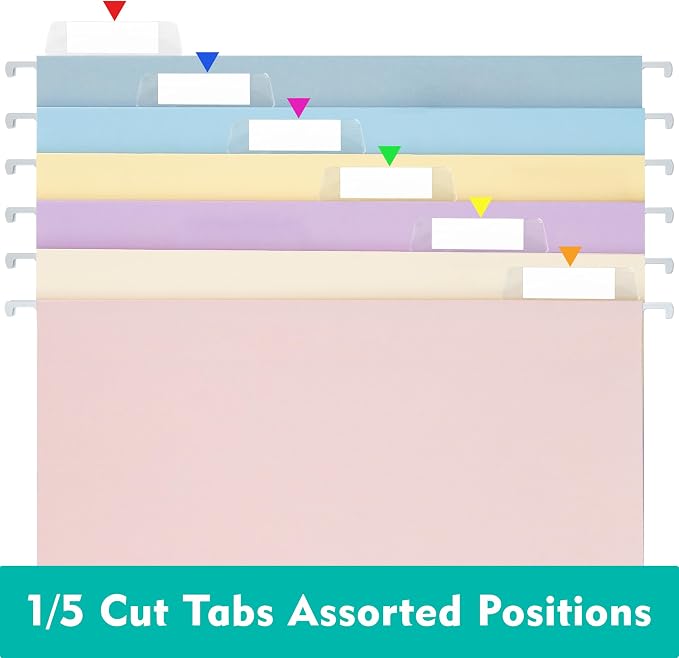 Zzrywuty Hanging File Folders Letter Size, Color File Folders Hanging Organizers - Image 5