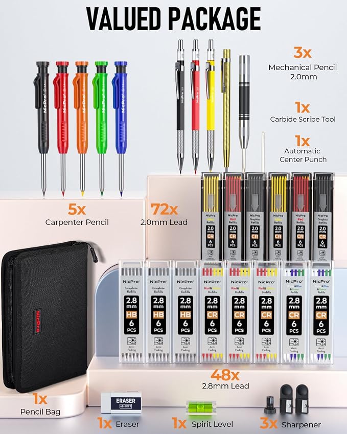 Nicpro 31 Pack Carpenter Pencil Set - Image 7