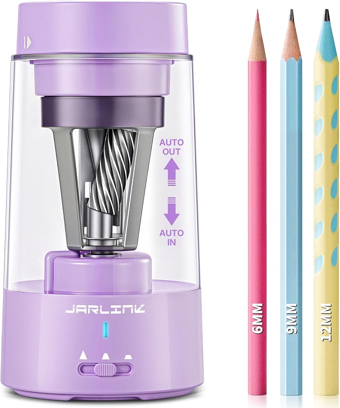 JARLINK Electric Pencil Sharpener, Fully Automatic Rechargeable Pencil Sharpener by JARLINK