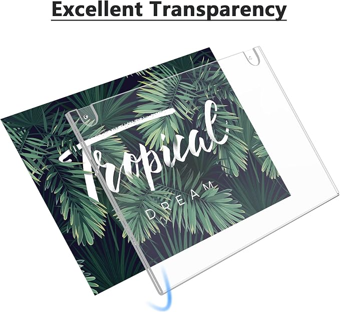MaxGear Acrylic Wall Mount Sign Holder, 11 x 17 Landscape, 12 Pack | Includes - Image 4