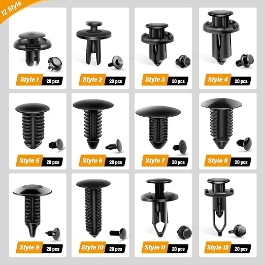 GOOACC 240PCS Bumper Retainer Clips Car Plastic Rivets Fasteners Push Retainer - Image 10