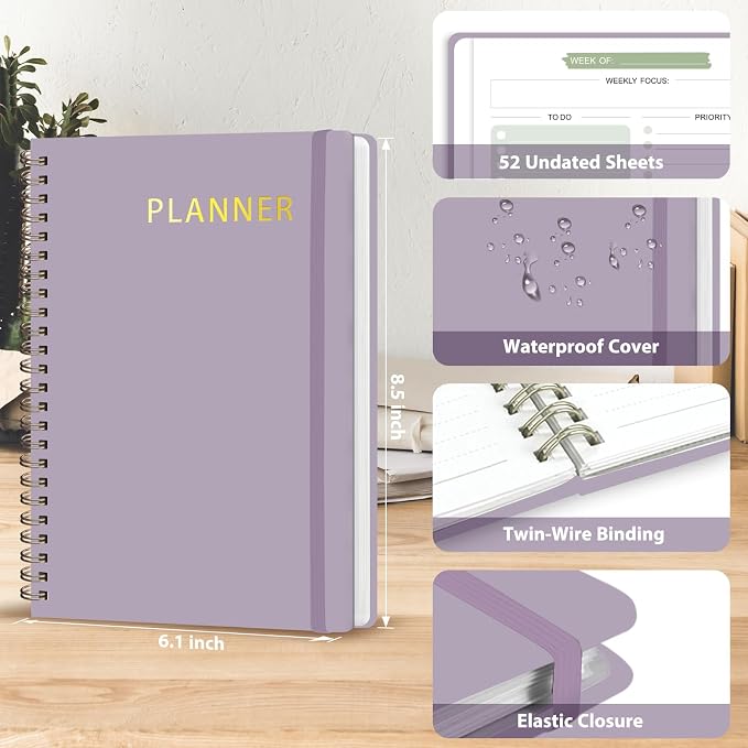 Undated Weekly Planner, Weekly To Do List Notebook, A5 Daily Planner | Office - Image 3