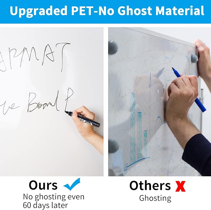 AFMAT Whiteboard Sticker, 17.3" x 36" Dry Erase Wallpaper, Peel and Stick White - Image 2