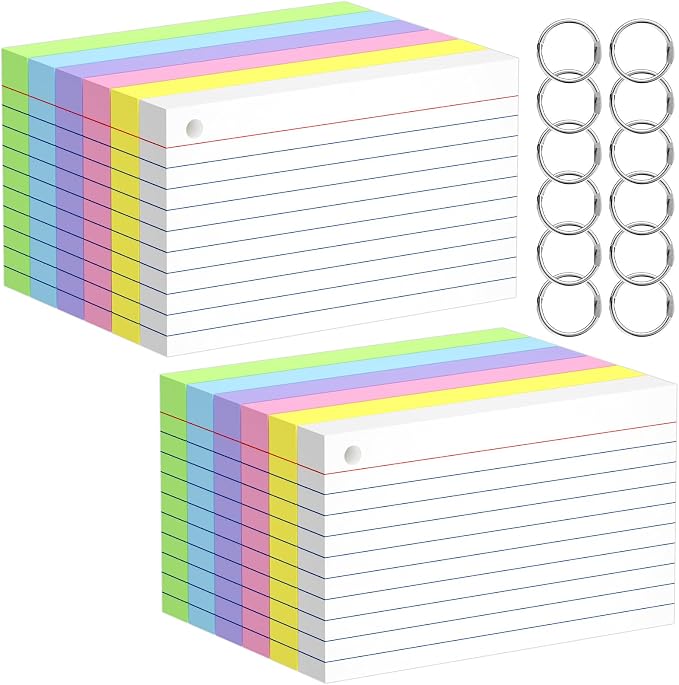 Index Cards 3x5 Inches, Colored Flash Cards by Glyanlee