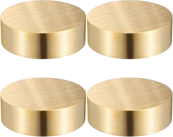 TEHAUX 4pcs Brass Paper Weight, 1.6 inch Small Round Block Paperweight by TEHAUX