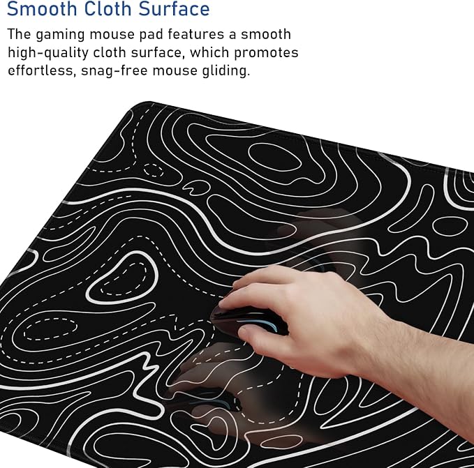 Large Gaming Mouse Pad with Stitched Edges, Durable Non-Slip Natural Rubber Base - Image 5