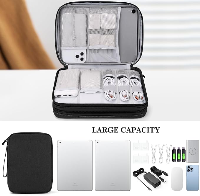 FYY Electronic Organizer, Extra Large Travel Cable Organizer Bag Pouch Portable - Image 6