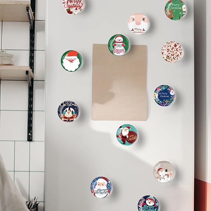 12Pcs Christmas Refrigerator Magnet Fridge Sticker,Christmas Fridge Magnets Decoration for Crafts,Strong Fridge Magnets for Kitchen, School,Office Whiteboard, Cabinet and Dishwasher-DeskLoop Office